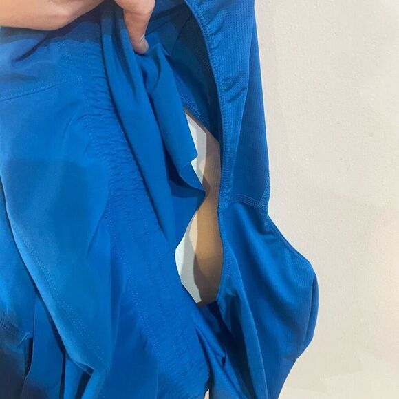 All in Motion blue shorts XL drawstring back zipper pocket built in underwear li - Picture 6 of 6